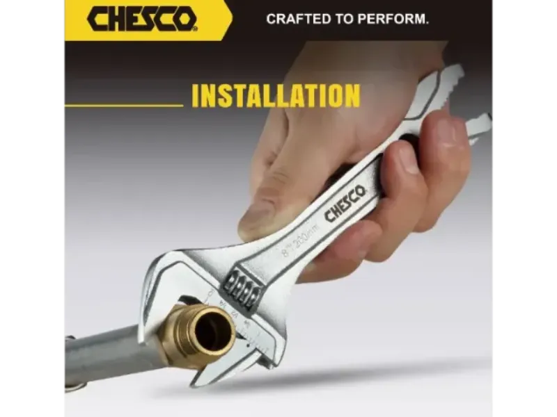 8" Wide Jaw Adjustable Wrench