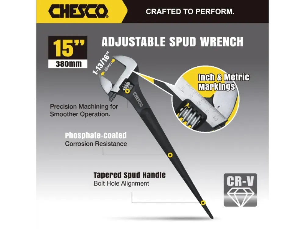 15" Adjustable Spud Wrench