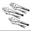 3 Piece 10" Locking Pliers with Wire Cutter