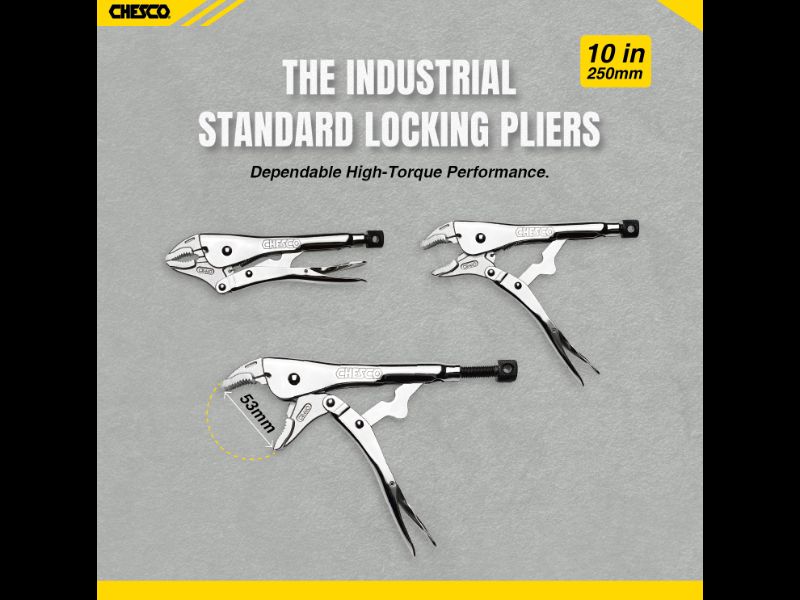 3 Piece 10" Locking Pliers with Wire Cutter