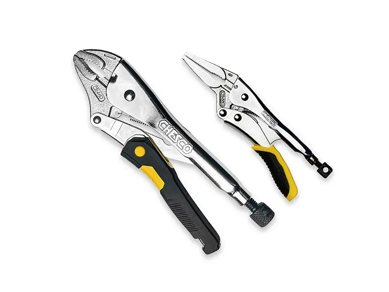 2-Piece Locking Pliers Set, 10" Curved Jaw & 6" Long Nose