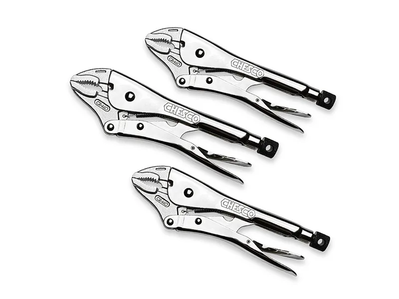 3 Piece 10" Locking Pliers with Wire Cutter